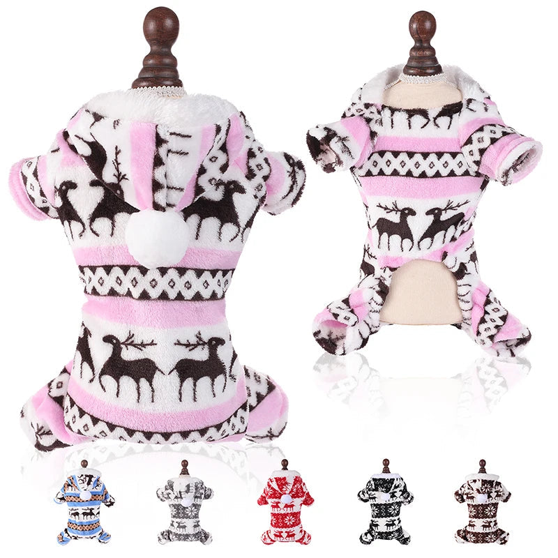 Dog Christmas Pajamas in Pink