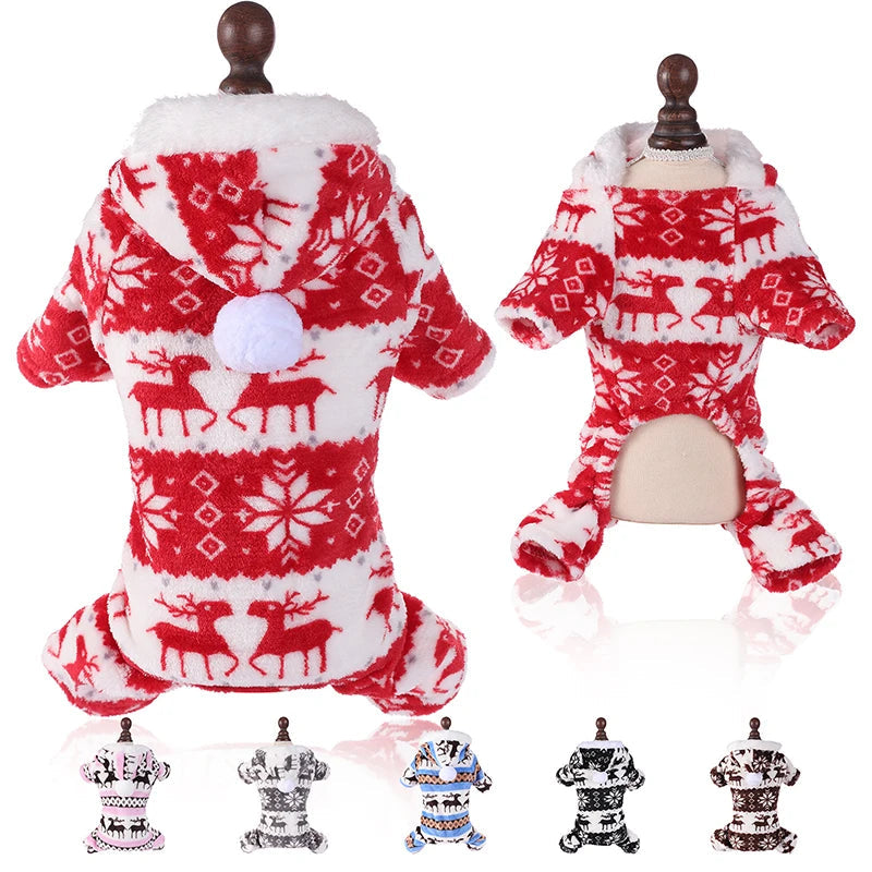 Dog Christmas Pajamas in Red