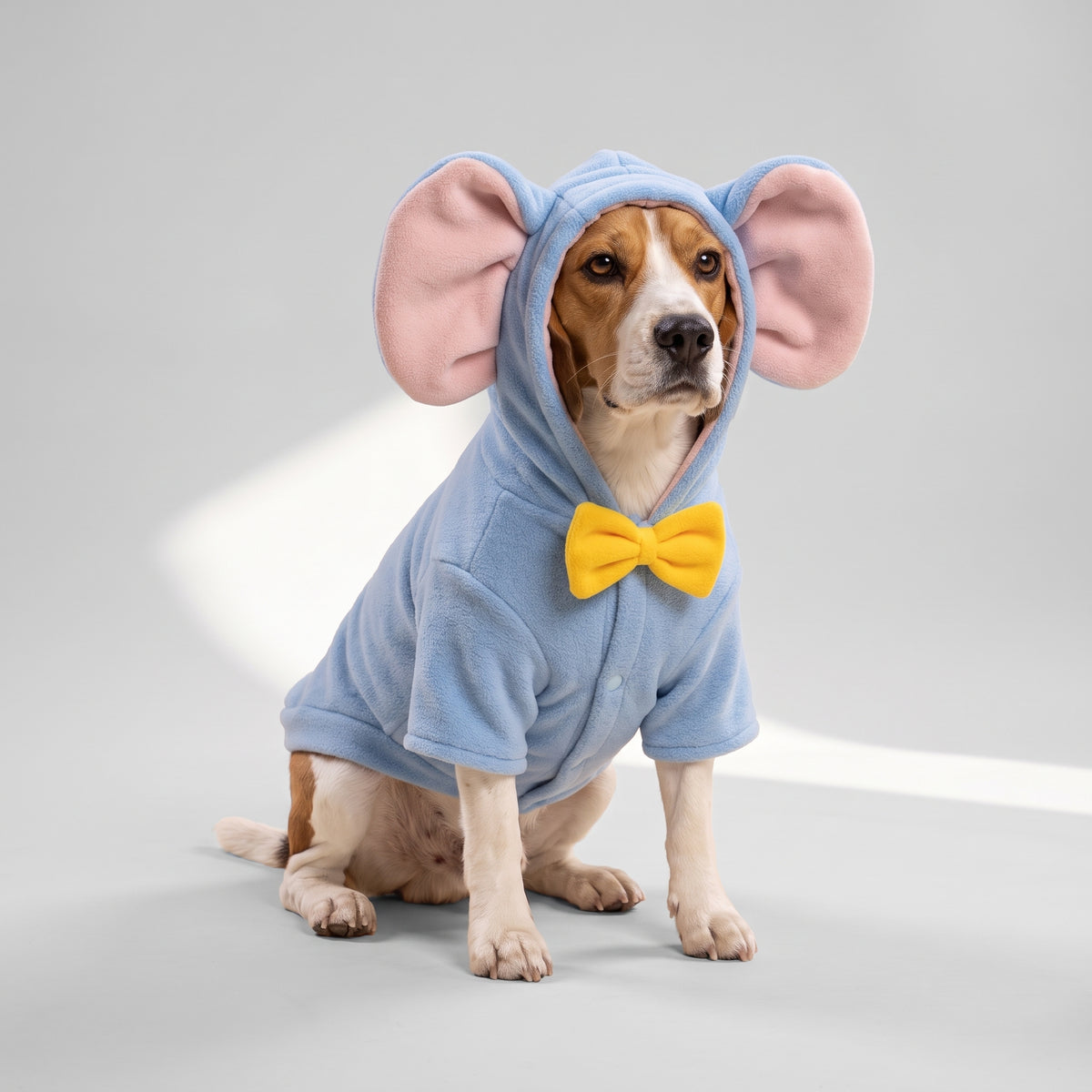 Elephant Costume for Large Dogs in Polyester with a beagle, studio photo