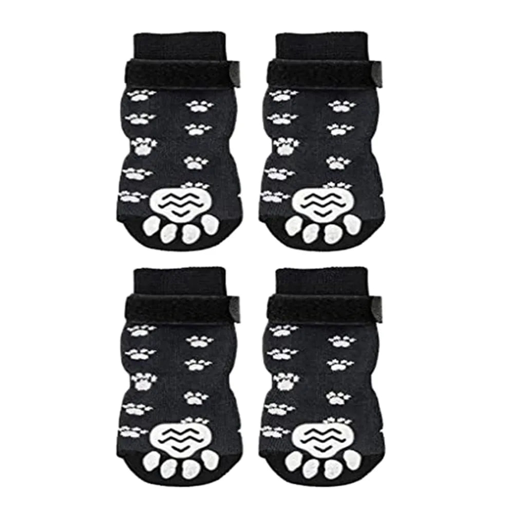 Dog Grip Socks in Dog Paw White