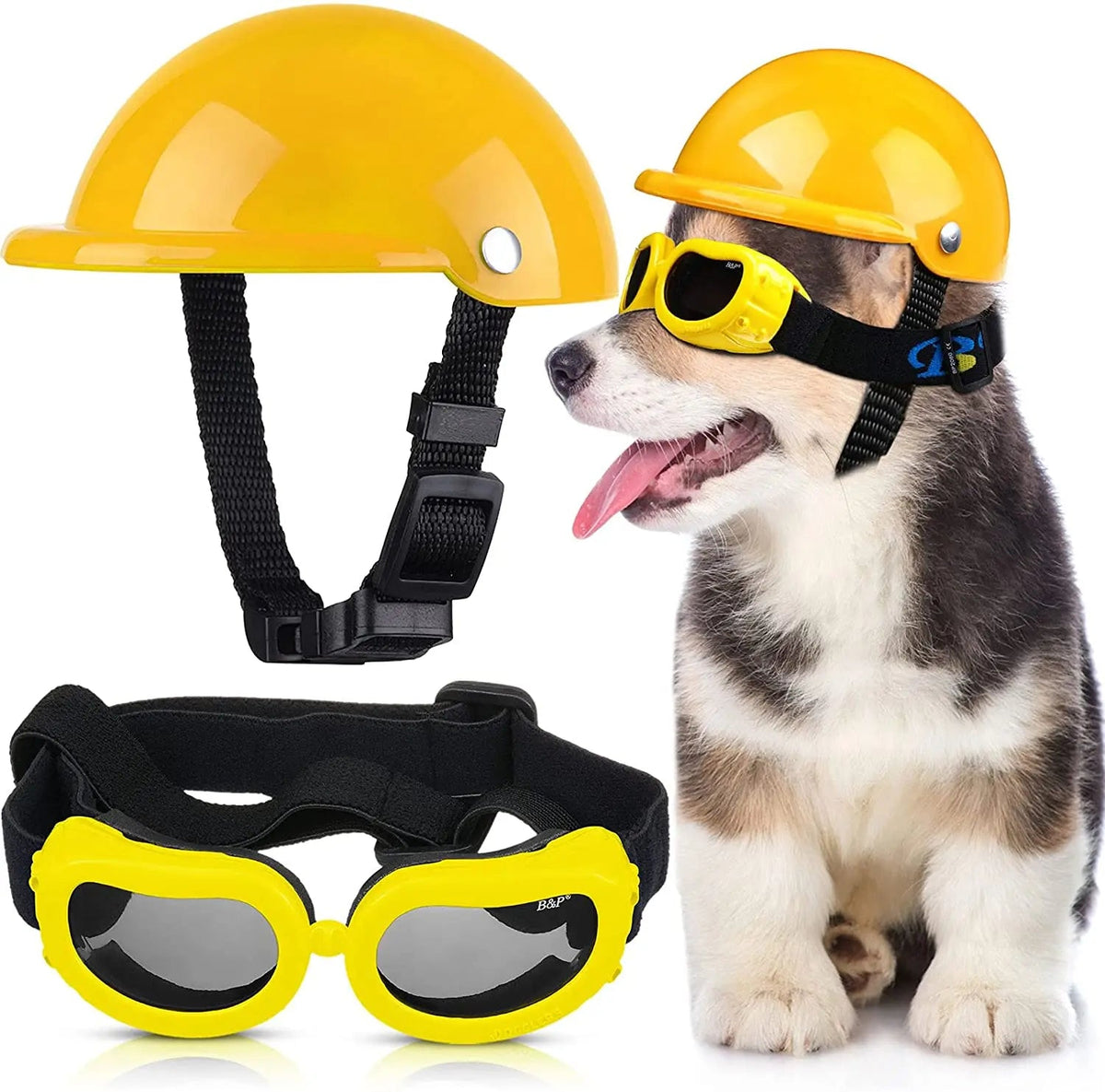 Dog Helmet With Glass in Yellow