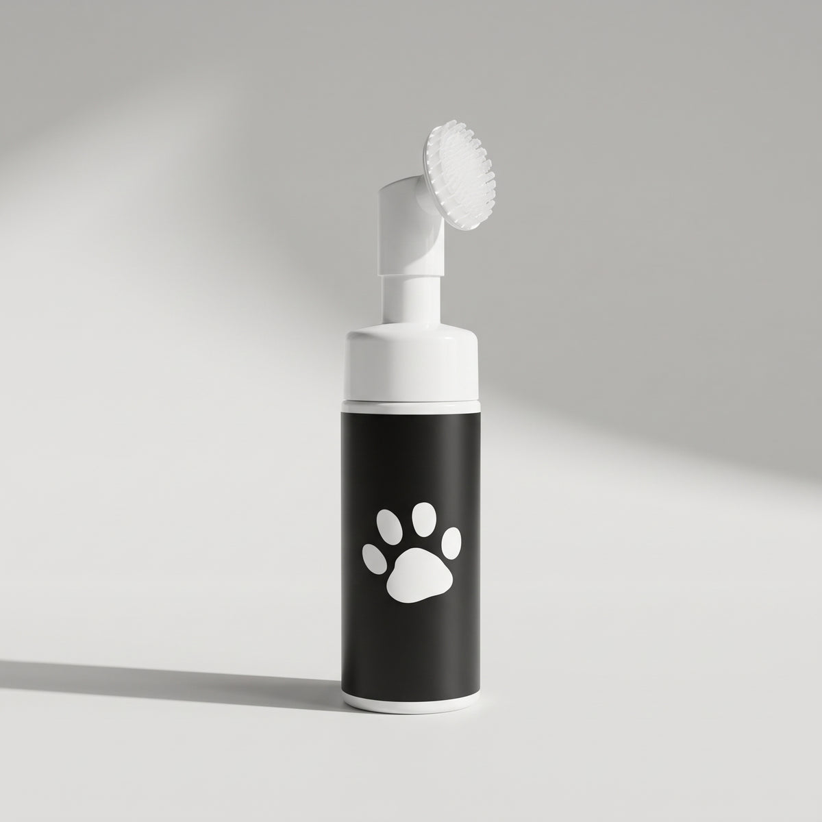 Dog Paw Cleaner Foam, studio photo on a light grey background