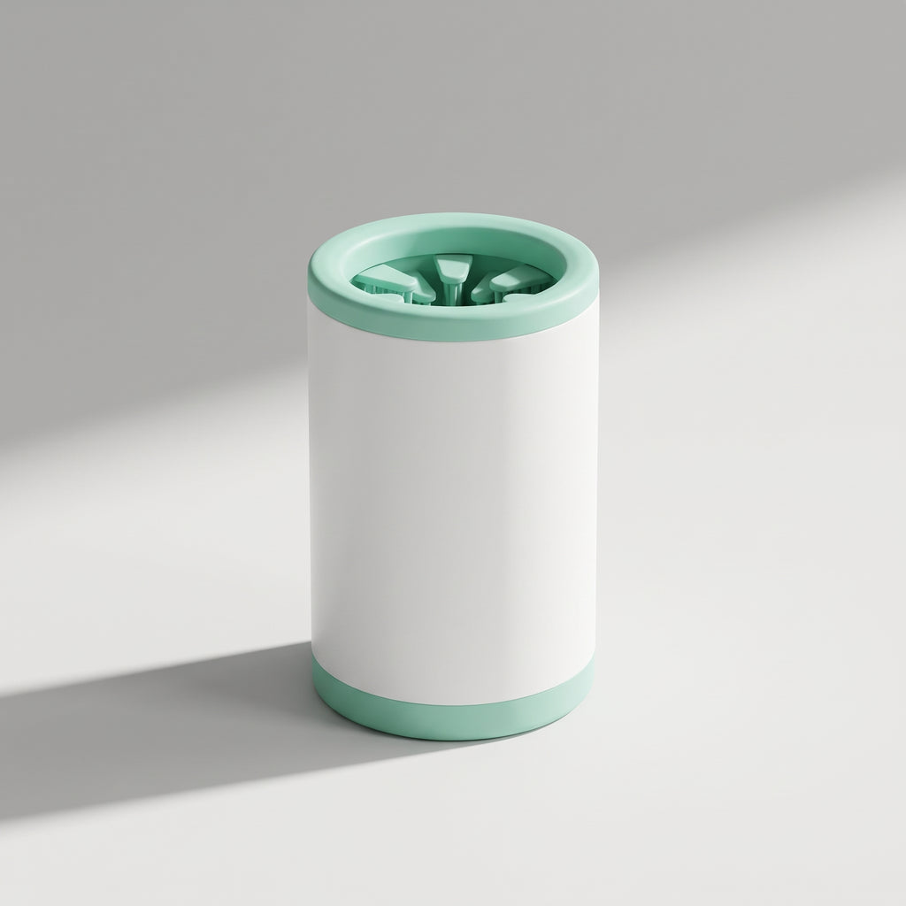 Dog Paw Cleaning Station, studio photo on a light grey background