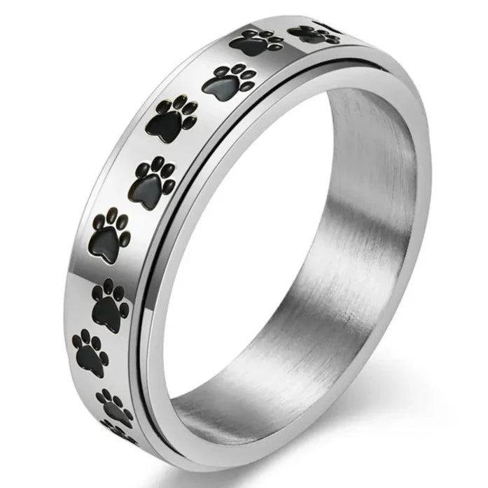 Dog Paw Spinner Anxiety Ring