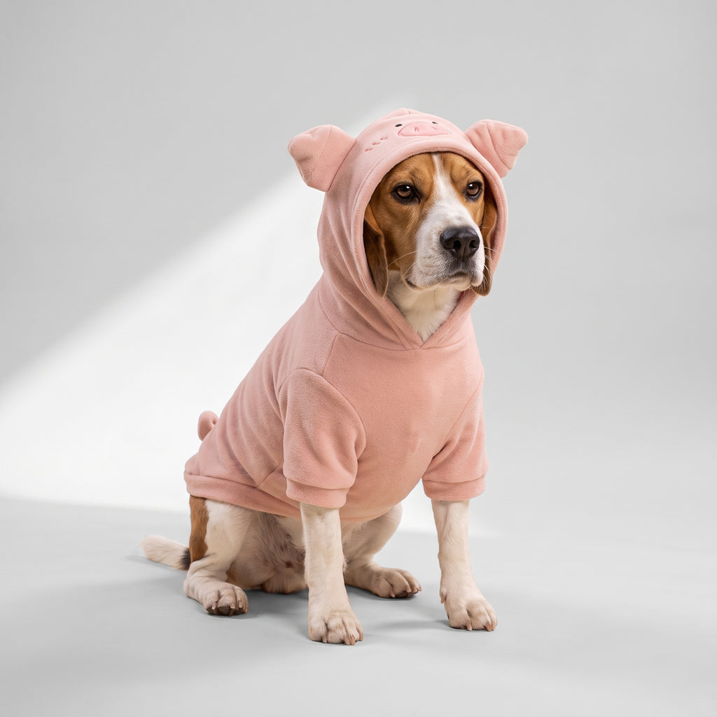 Dog Piggy Costume with a beagle, studio photo