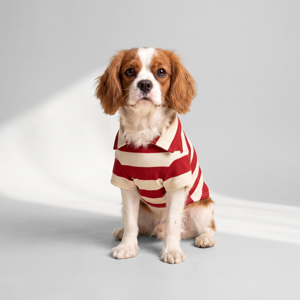 Dog Polo Shirt with a Cavalier King Charles, studio photo