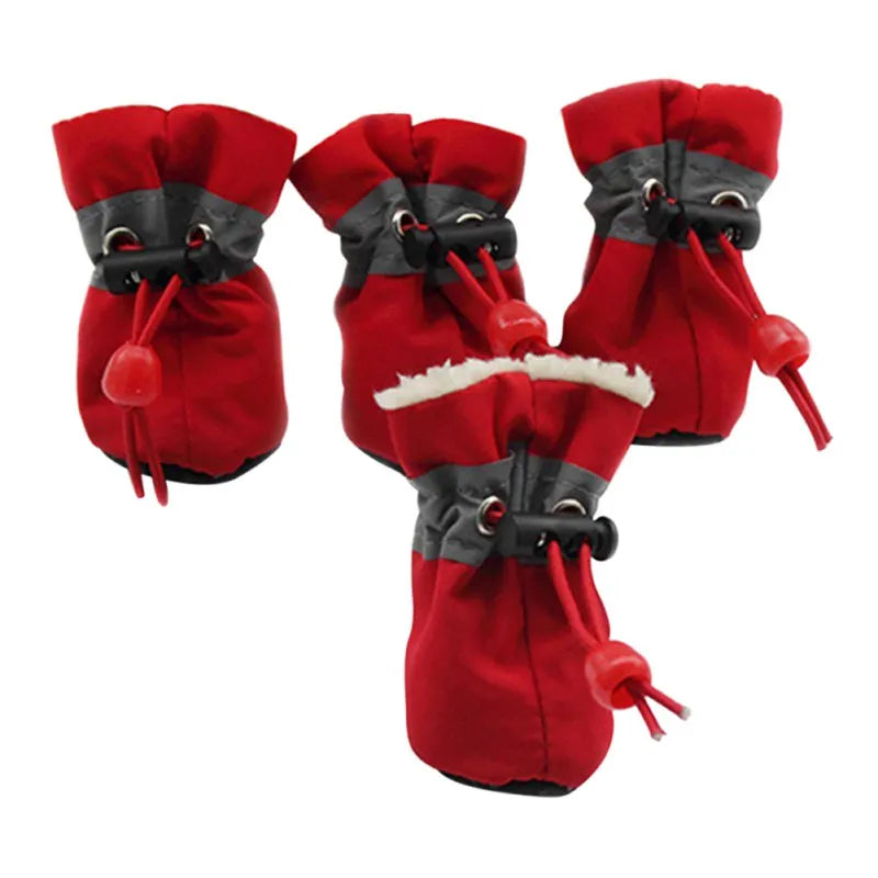 Dog Snow Shoes in Red