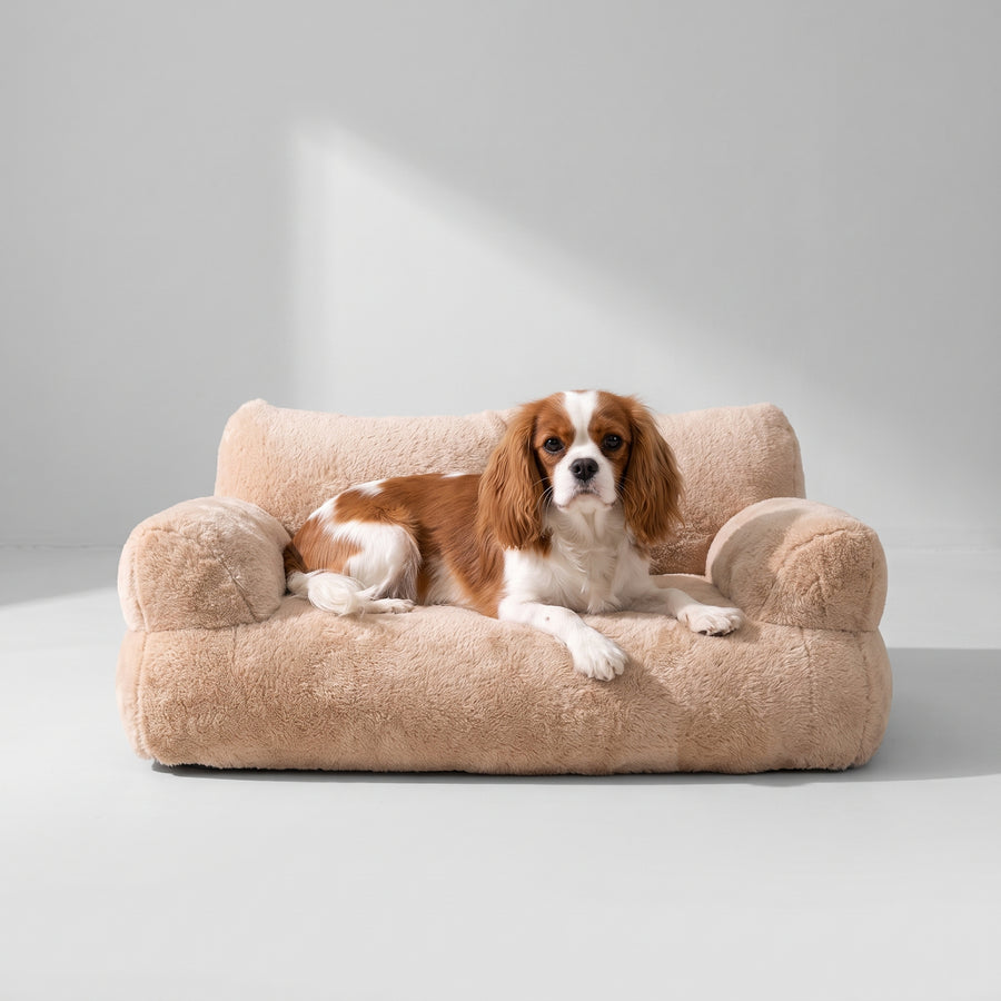 Material: This Dog Sofa Bed is made from plush fabric and filled with PP cotton, providing a soft and comfortable spot for your dog to cuddle up and relax.