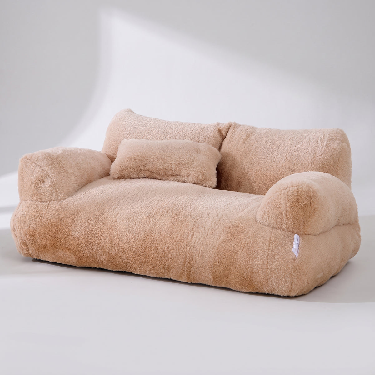 Plush Dog Sofa Bed, PP Cotton Filled, studio photo on a light grey background