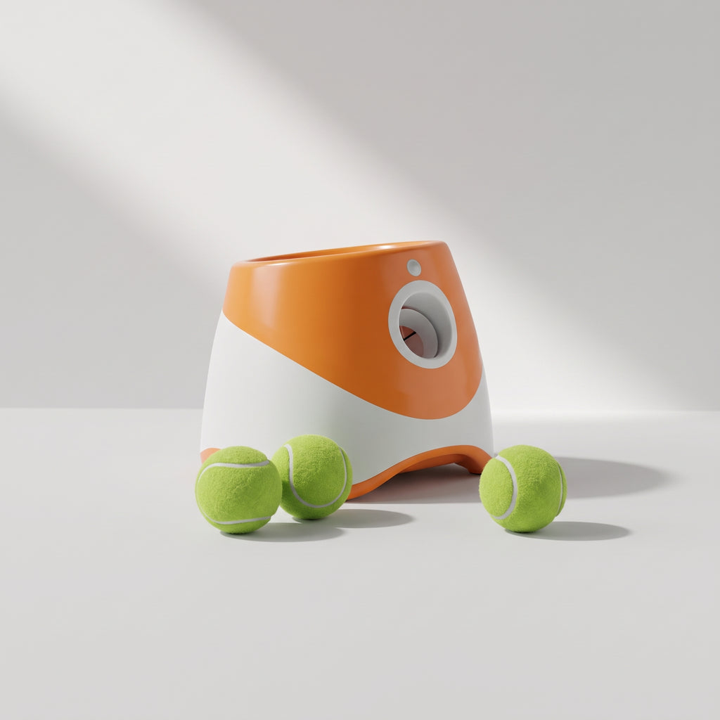 Dog Tennis Ball Launcher, studio photo on a light grey background