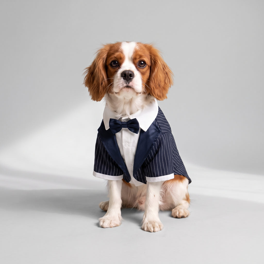 Dog Tuxedos with a Cavalier King Charles, studio photo