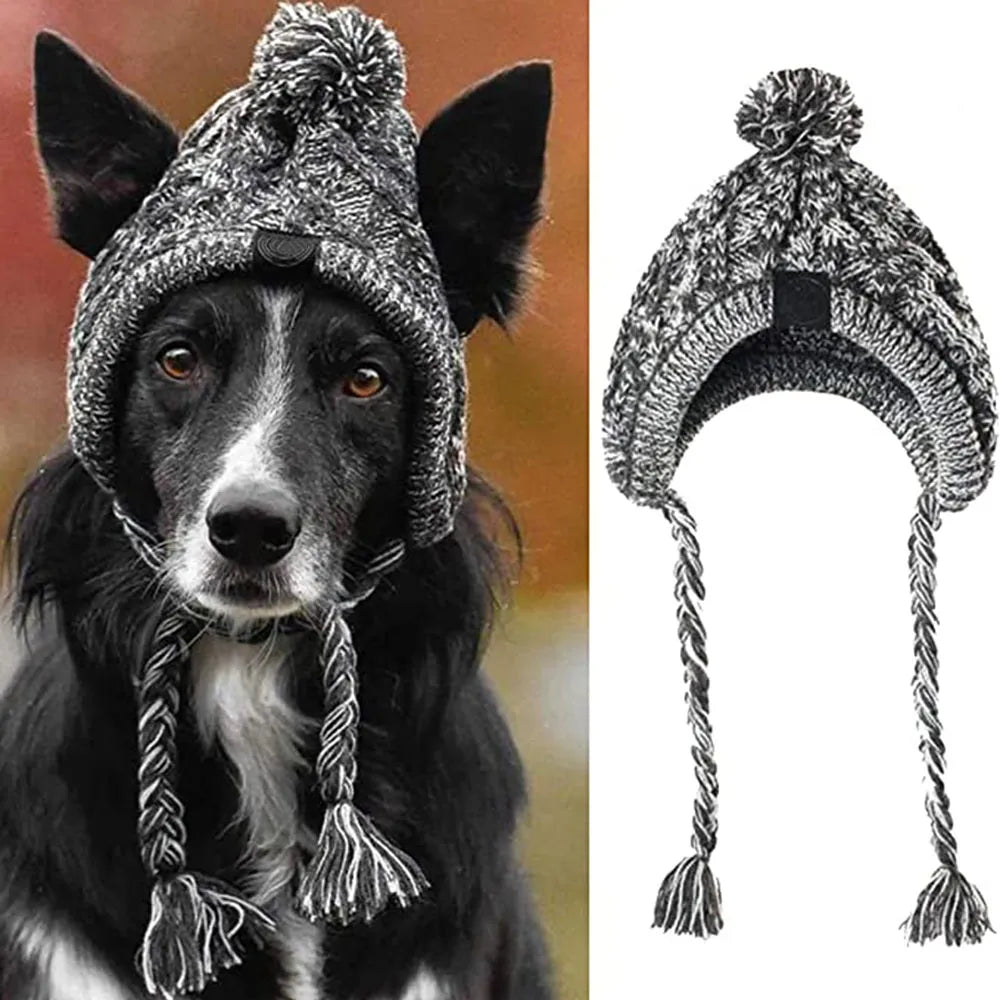 Dog winter Hats with Ear Holes