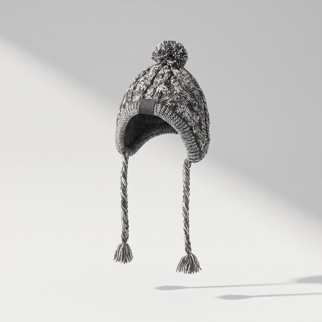 Dog Winter Hats With Ear Holes, studio photo on a light grey background