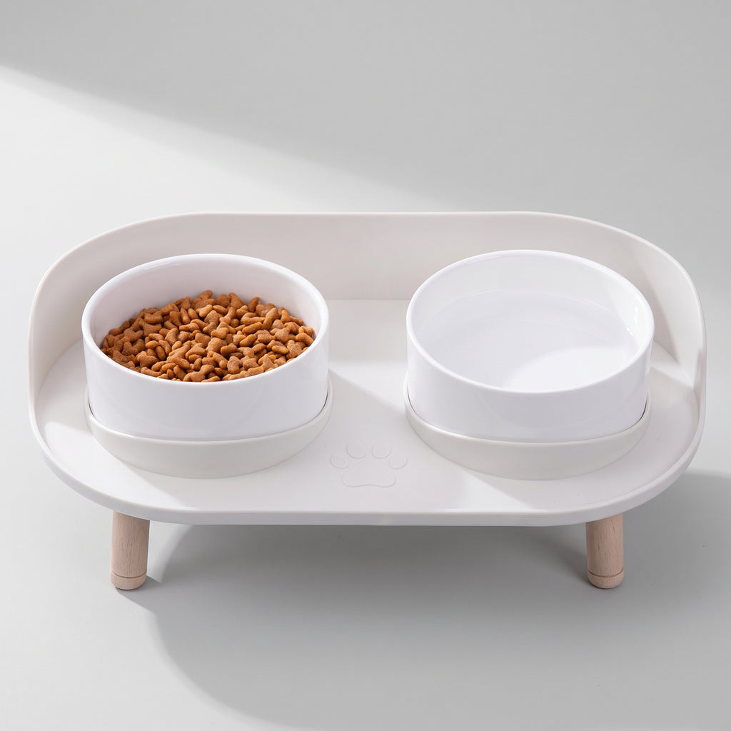 Double Dog Bowl, studio photo on a light grey background