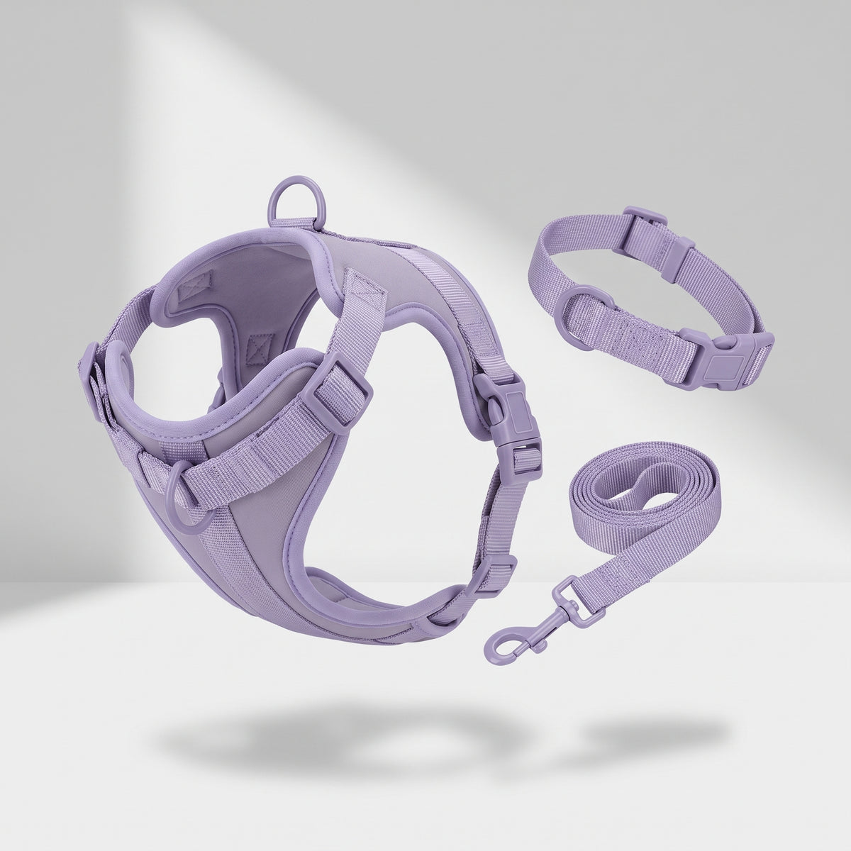 Double Harness For Dogs, studio photo on a light grey background