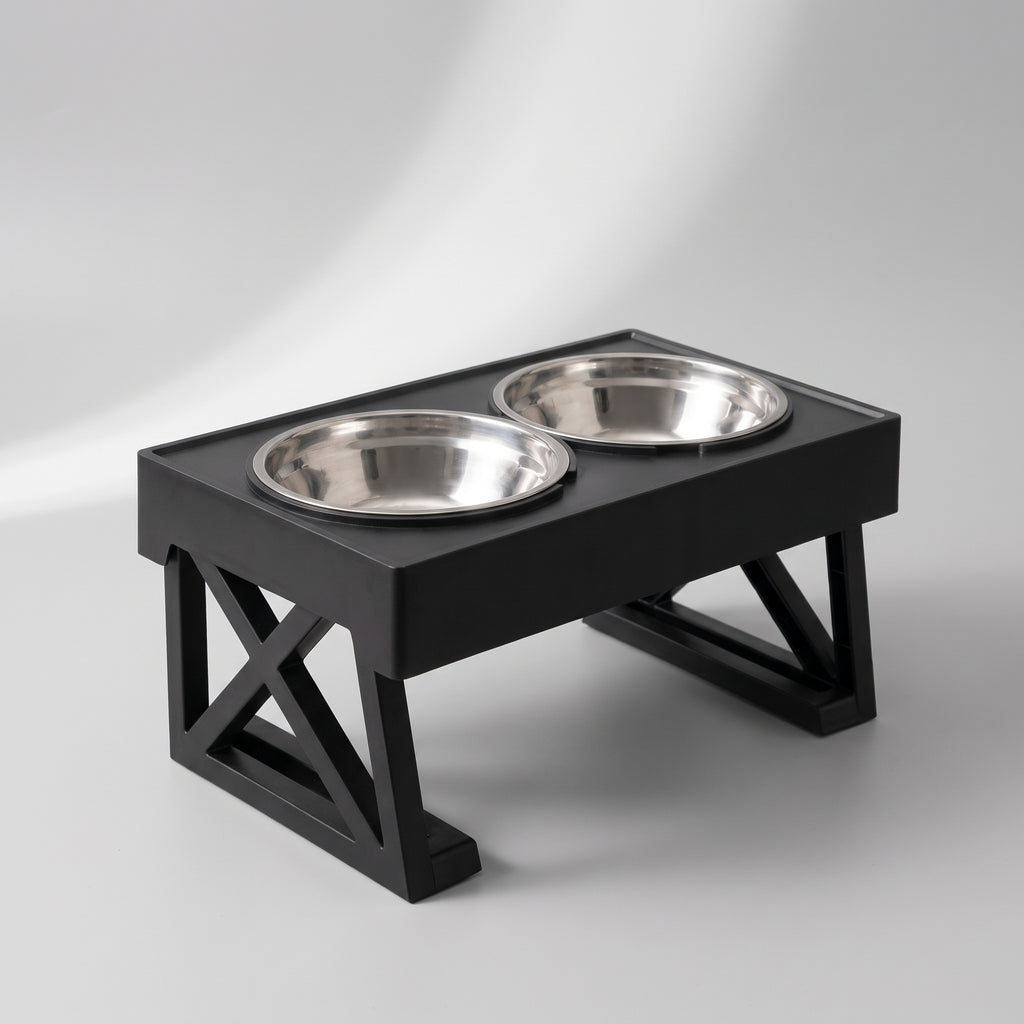Elevated Dog Food Bowl, studio photo on a light grey background