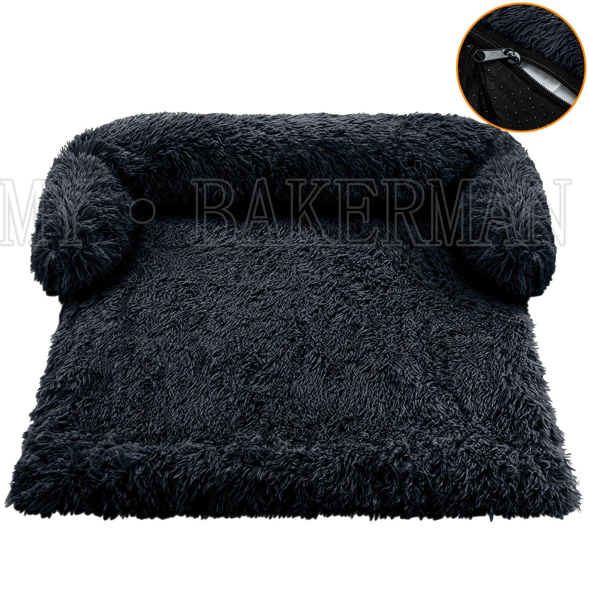 Fluffy Dog Sofa Bed in Black