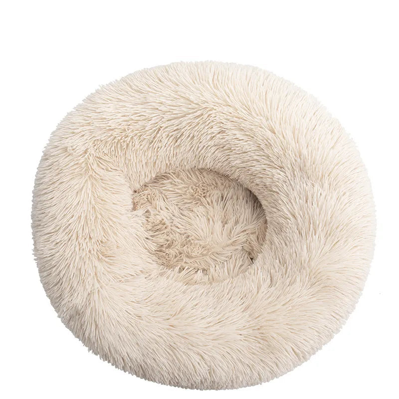 Fluffy Donut Dog Bed in Beige