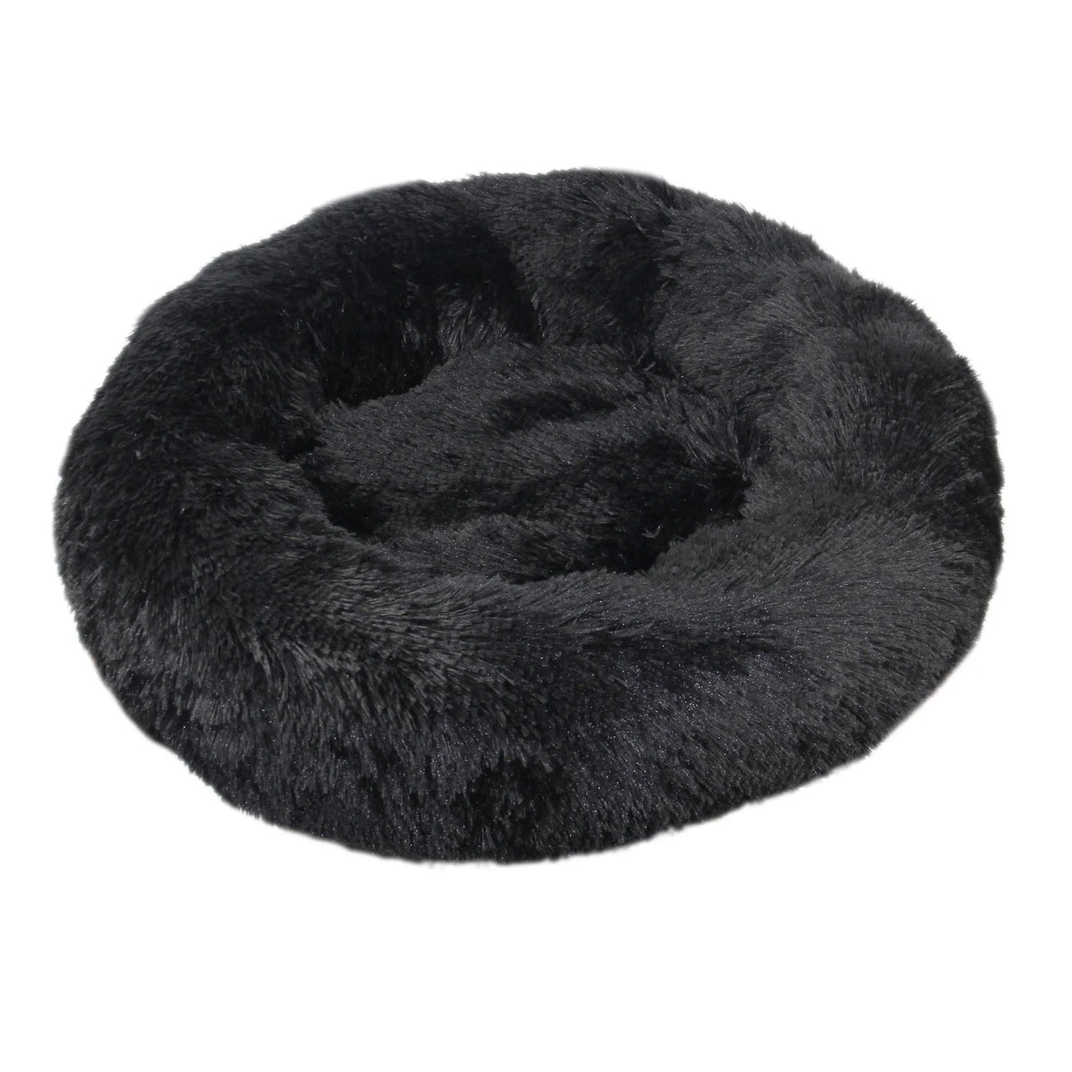 Fluffy Donut Dog Bed in Black