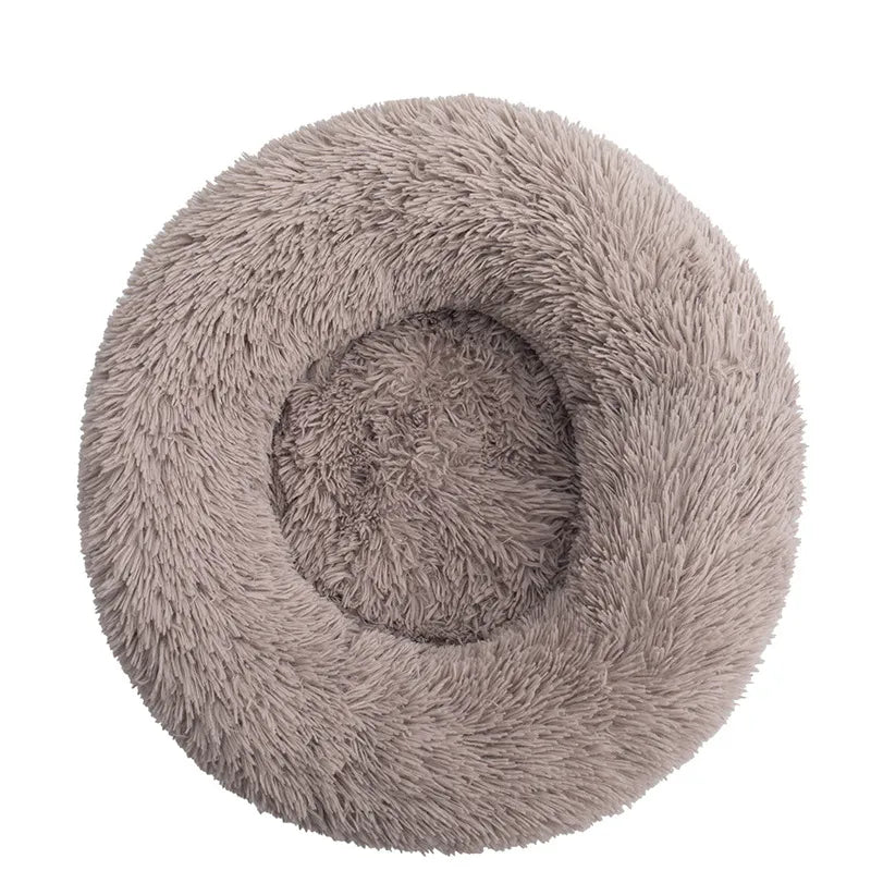 Fluffy Donut Dog Bed in Greige