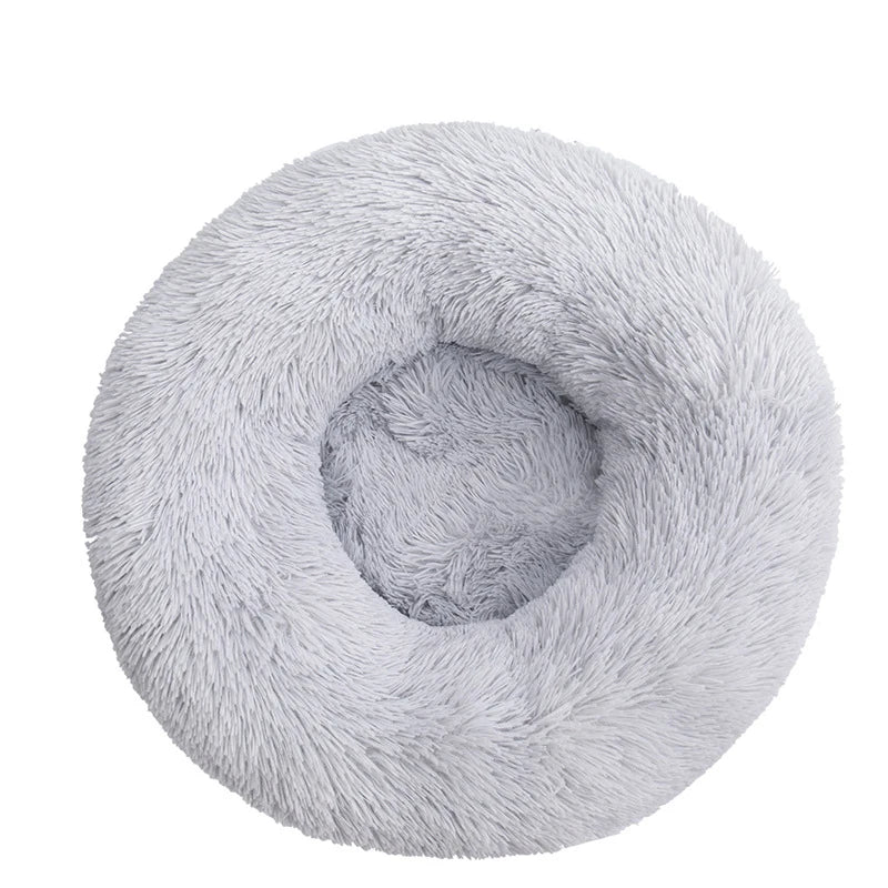 Fluffy Donut Dog Bed in Grey