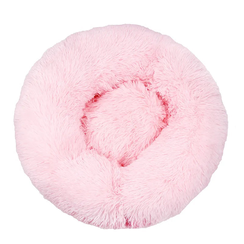 Fluffy Donut Dog Bed in Pink