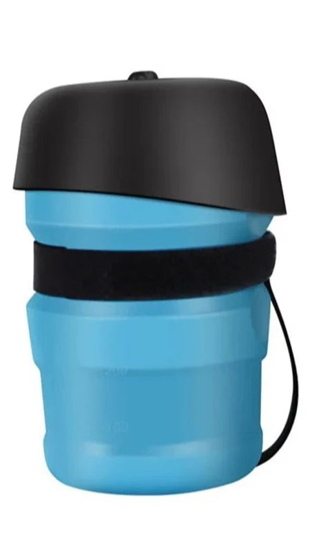 Foldable Dog Water Bottle in Blue