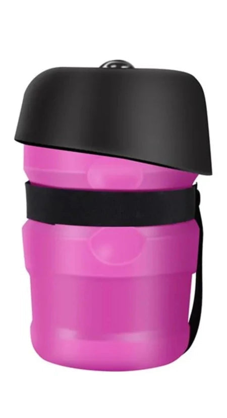 Foldable Dog Water Bottle in Pink