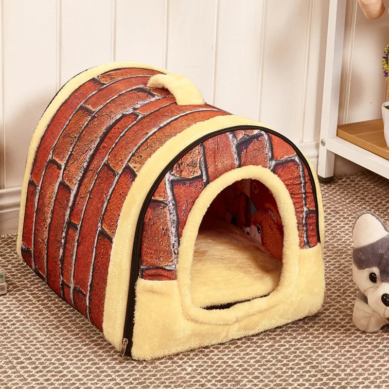 Foldable Indoor Dog House Bed