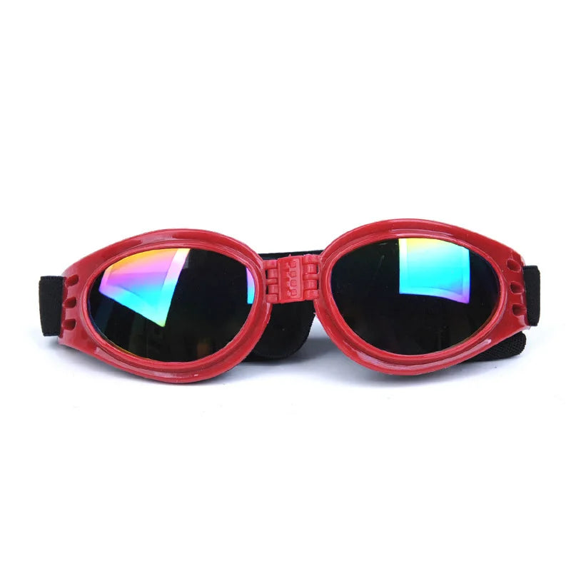 Folding Dog Goggles Sunglasses in Red