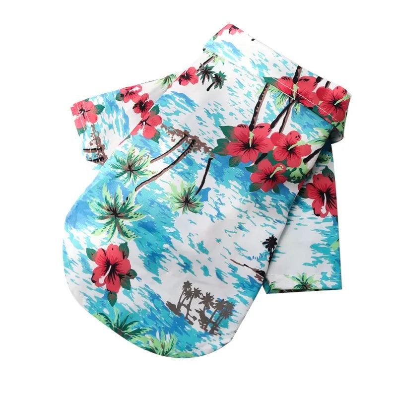 Hawaiian Dog Shirt in Turquoise