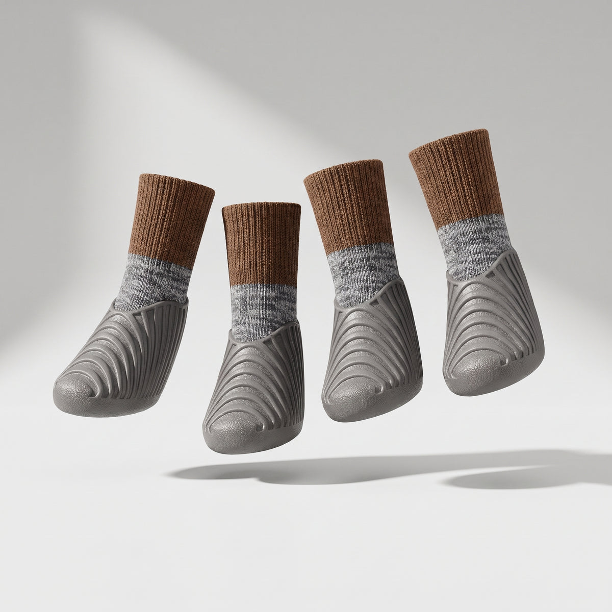 Hiking Dog Shoes, studio photo on a light grey background