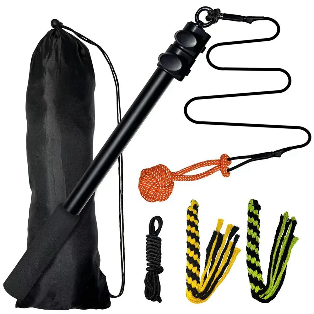 Interactive chew toys for dogs with extendable pole in Black