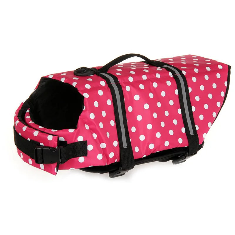 Large Dog Life Jacket in Pink Dot