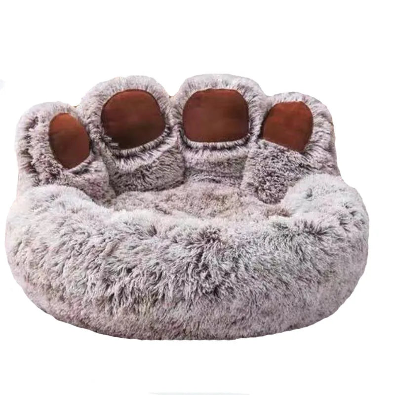 Large Fluffy Dog Bed in Gradient Coffee