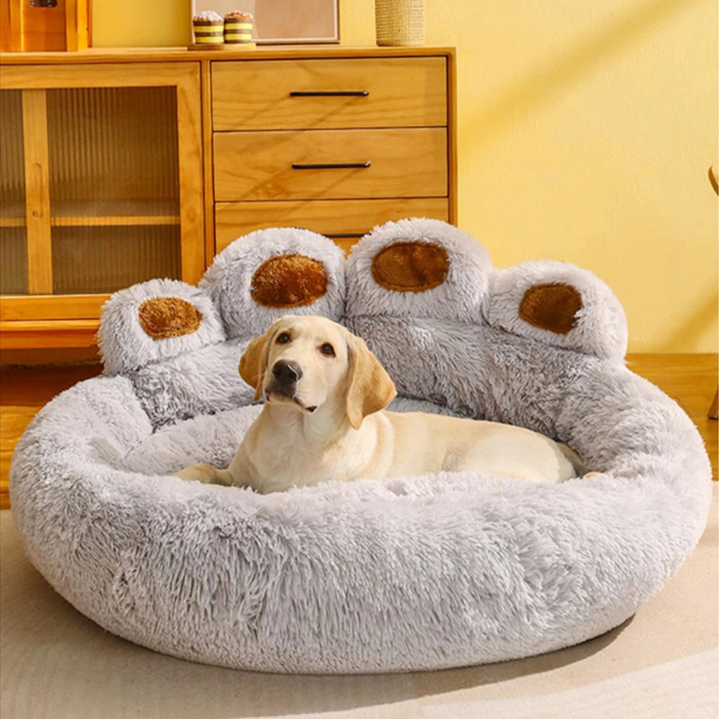 Large Fluffy Dog Bed in Light gray