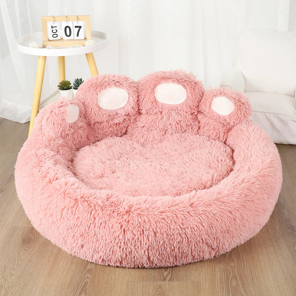 Large Fluffy Dog Bed in Pink