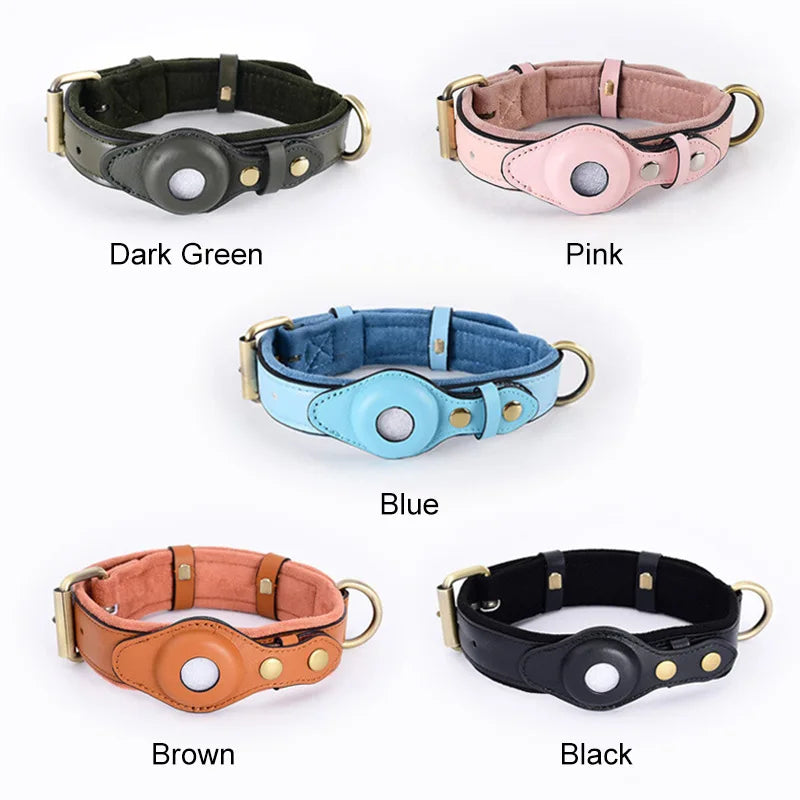 Leather Airtag Dog Collar