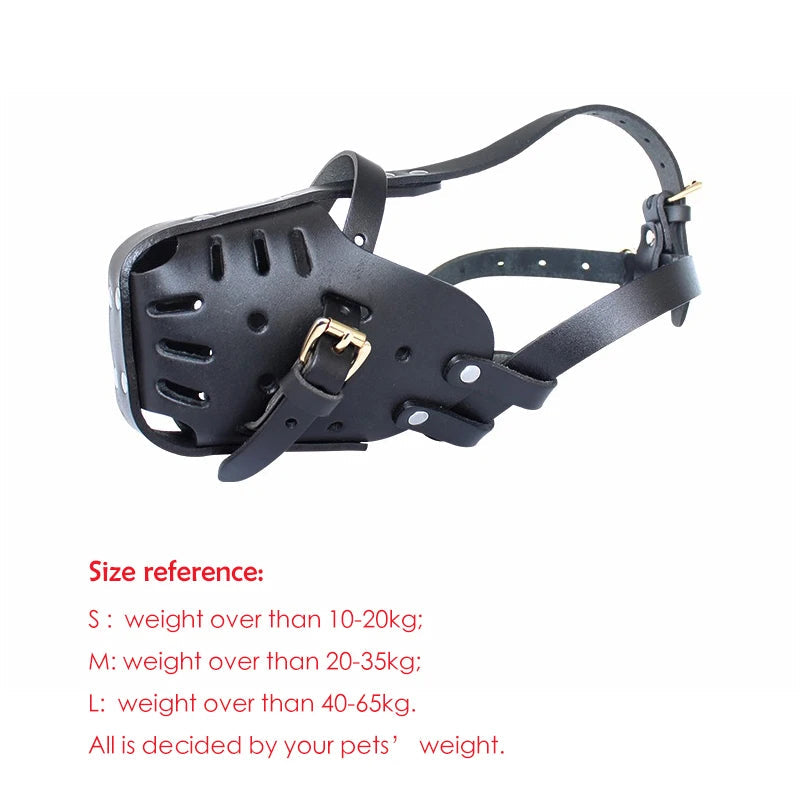 Leather Basket Dog Muzzle