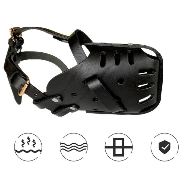Leather Basket Dog Muzzle