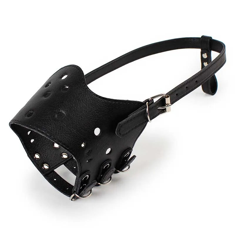 Leather Dog Muzzle in Black
