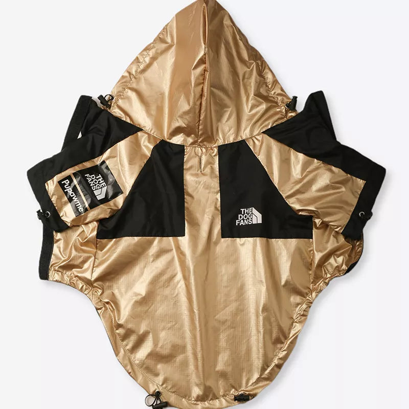 Luxury Dog Raincoat in Gold