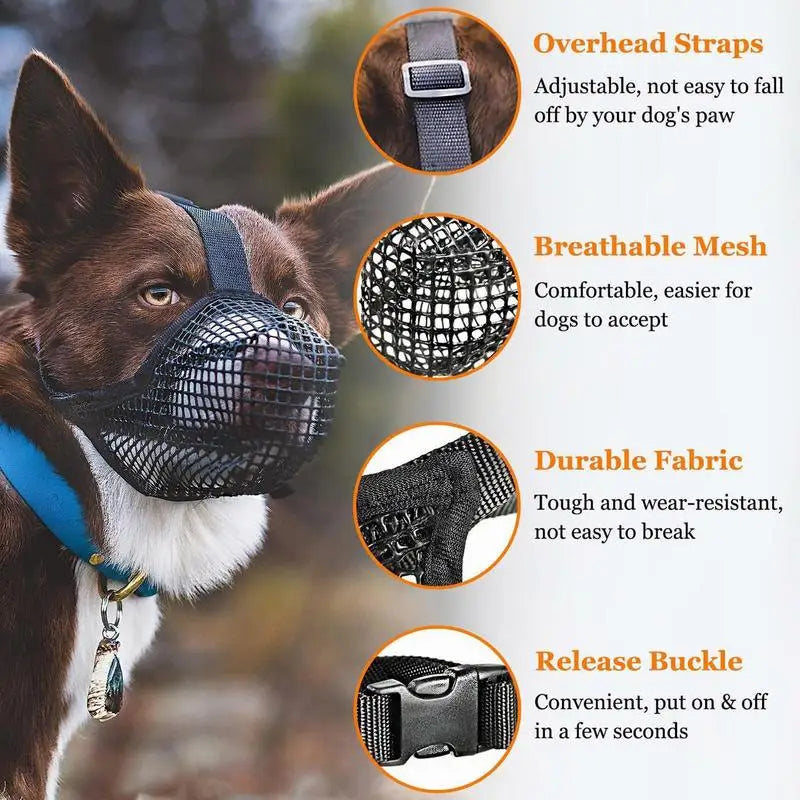 Adjustable Size: With an adjustable belt, the Mesh Dog Muzzle fits securely and is not easily removed by your dog. The soft inside of the band adds comfort, unlike the hard and rough material found in most muzzles.