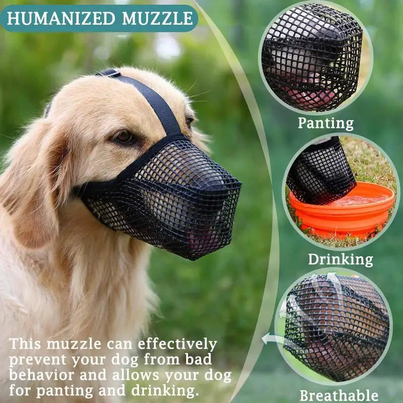 Outdoor Safety: This soft mesh-covered muzzle acts as an effective barrier, preventing your dog from ingesting poison bait, biting pedestrians, scavenging, and chewing while outside.