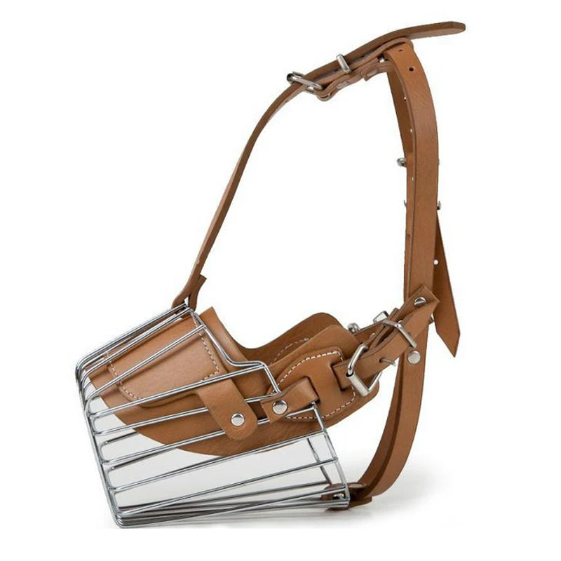 Metal Basket Dog Muzzle in Brown