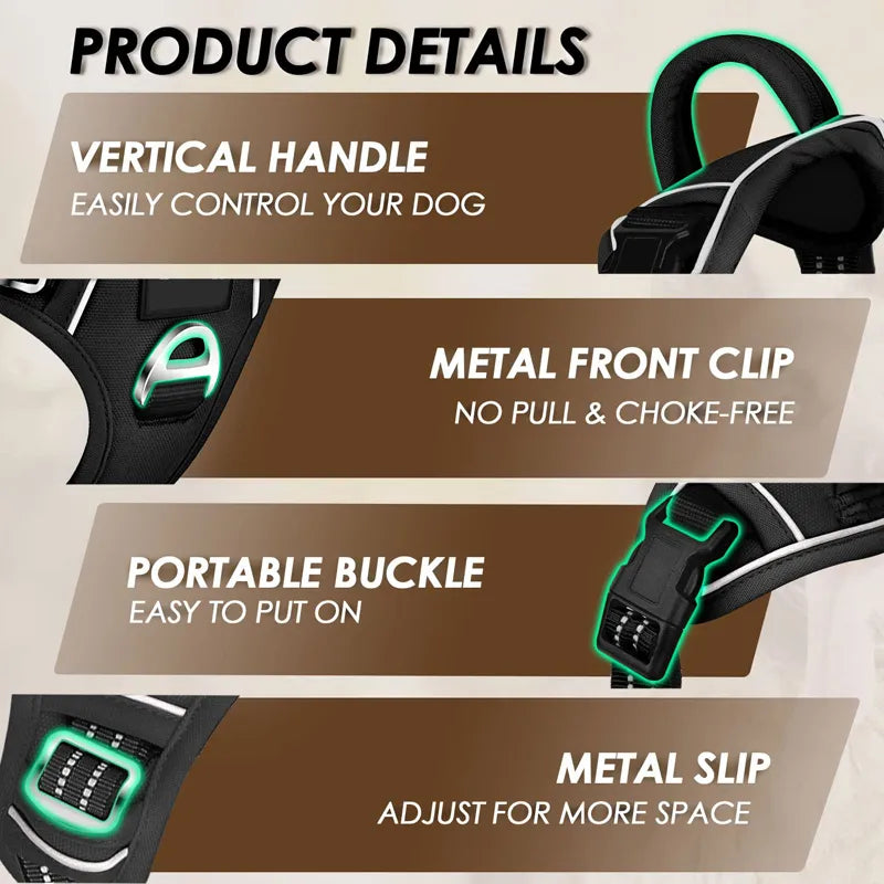No Pull reflective dog harness