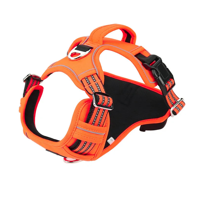 No Pull reflective dog harness in Orange