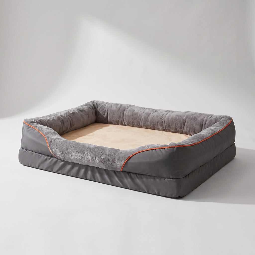 Orthopedic Dog Bed, studio photo on a light grey background