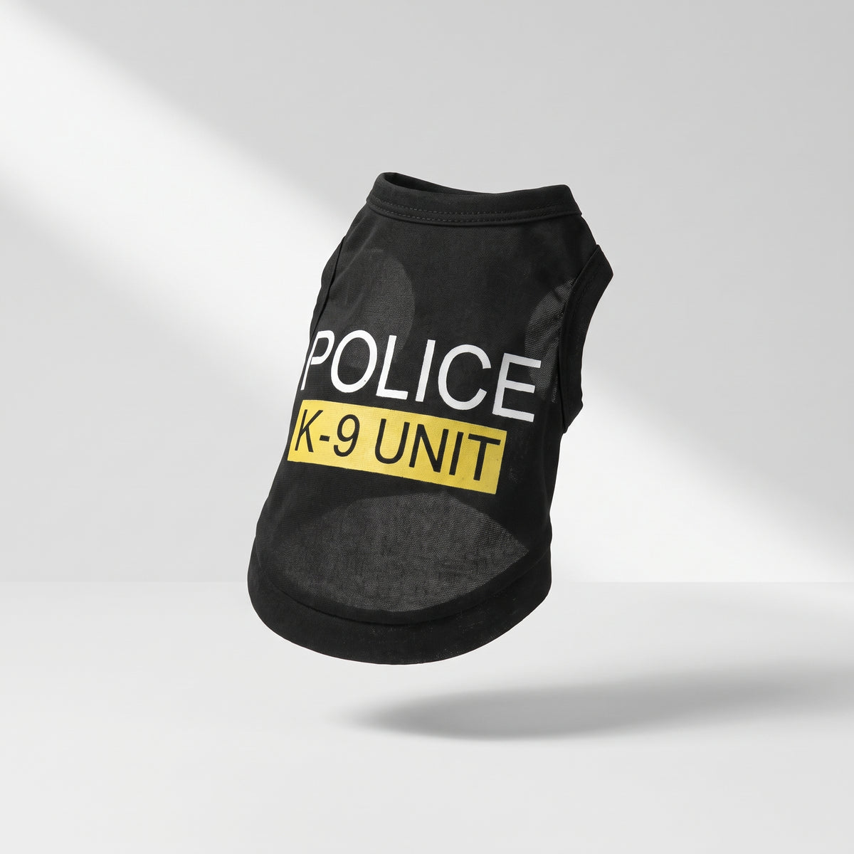 Police Dog vest, studio photo on a light grey background