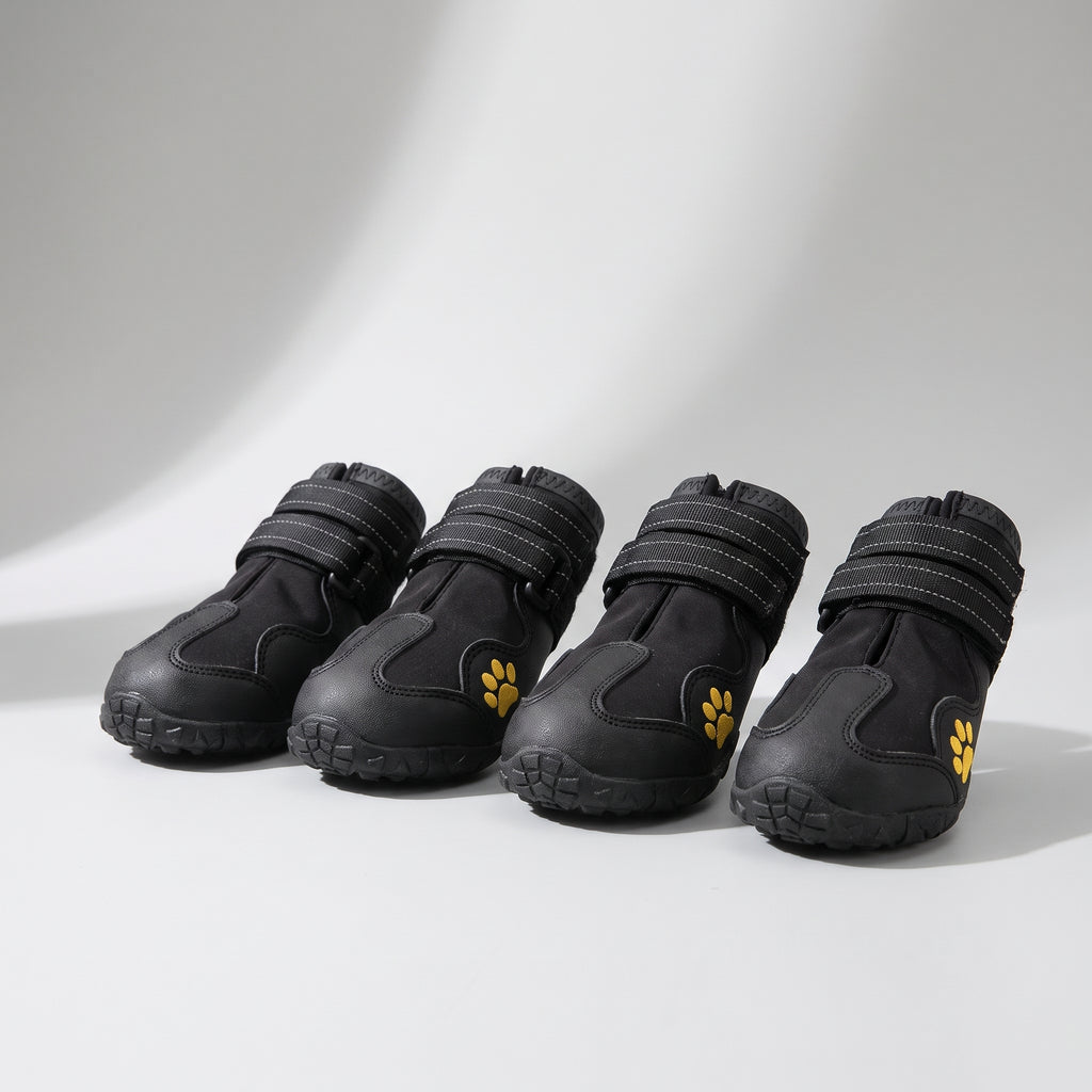 Protective Dog Shoes, studio photo on a light grey background